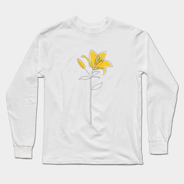 Mustard Lily Long Sleeve T-Shirt by Explicit Design